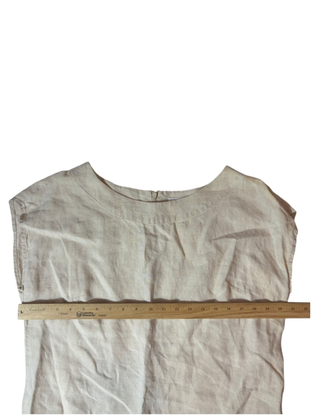J.Jill Love Linen Dress Women’s M Beige 100% Linen Shift Lagenlook Minimalist - Picture 3 of 5